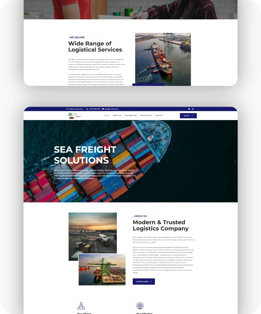 full-stack web development team creating seo-friendly logistics website