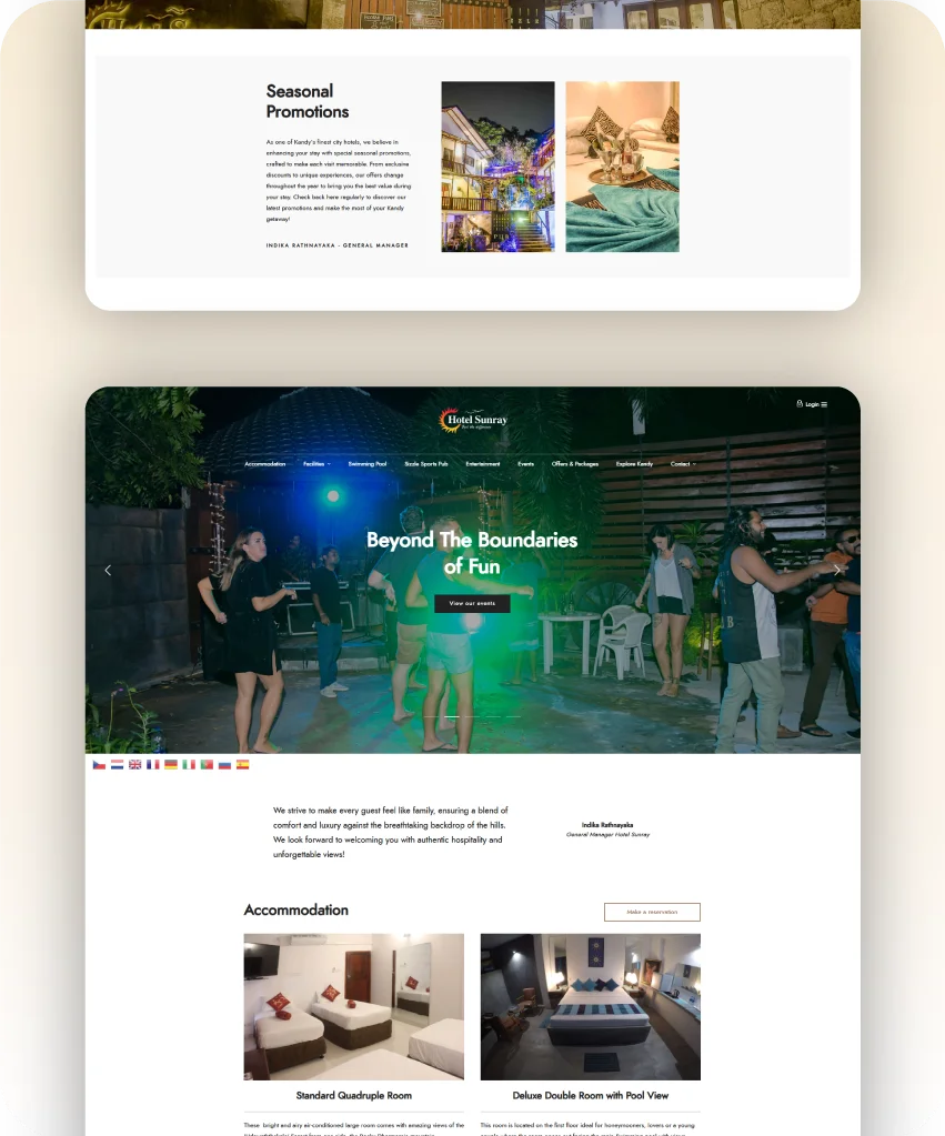 responsive hotel web design for mobile, built for speed and device compatibility