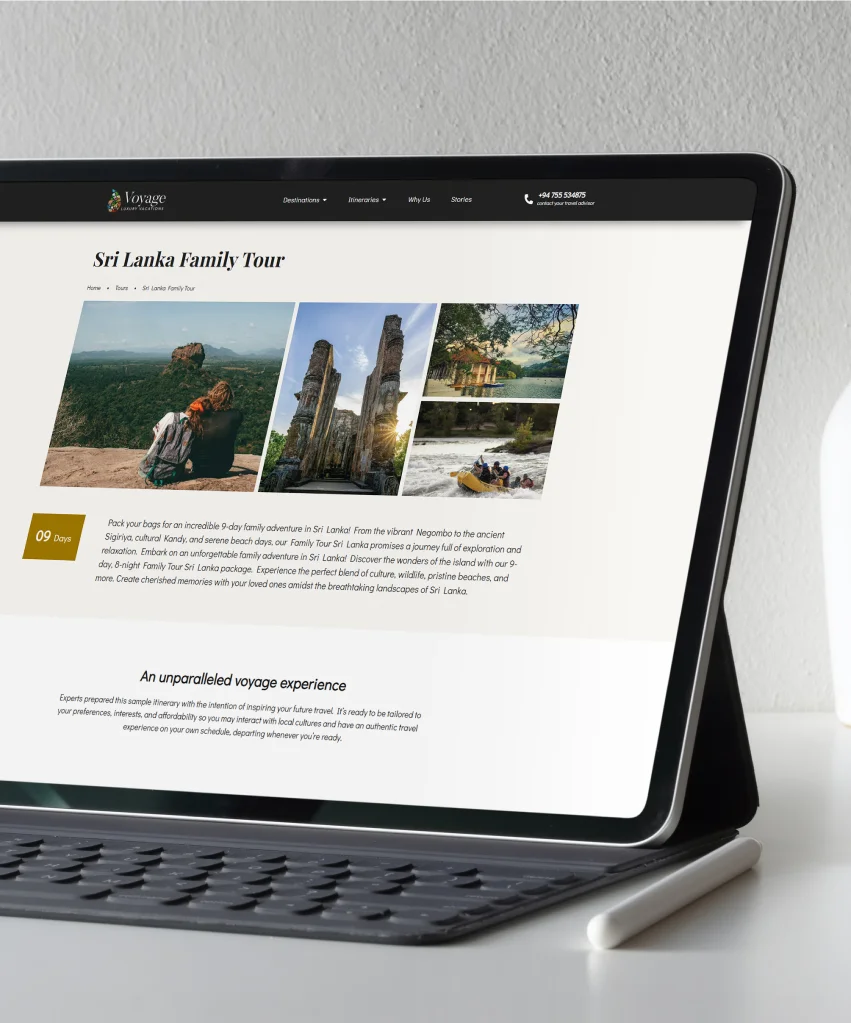 responsive travel booking site with rich imagery and ux design